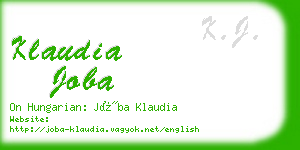 klaudia joba business card